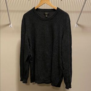 Deep Charcoal Cashmere Crewneck Sweater